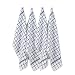 DII 100% Cotton, Machine Washable, Basic Everyday, Terry, Kitchen Dishtowel, Ultra Absorbant, Windowpane Design, 16 x 26" Set of 4- Blue