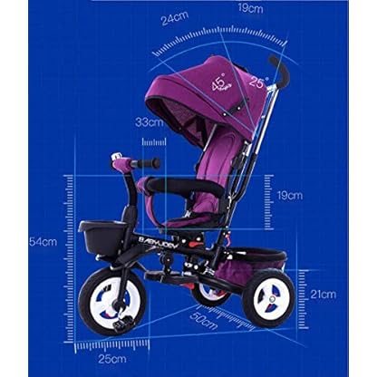 Hejok Kinderdreirad Klappbar, Kinder Trike Kinder Dreirad Griff 3 Rad Meine Erste Fahrt Trike Kinder Kinder Bunten Outdoor-Pedal Bike – Bild 8