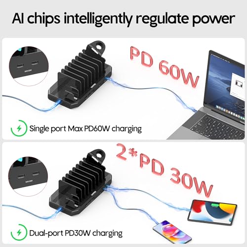 image for Unitek USB C Charging Station for Multiple Devices Apple - 6 Port MacB