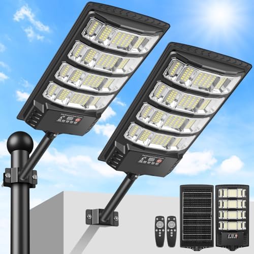 LEKIA Lampadaire Solaire Exterieur, 6500K Projecteur LED Solaire ...