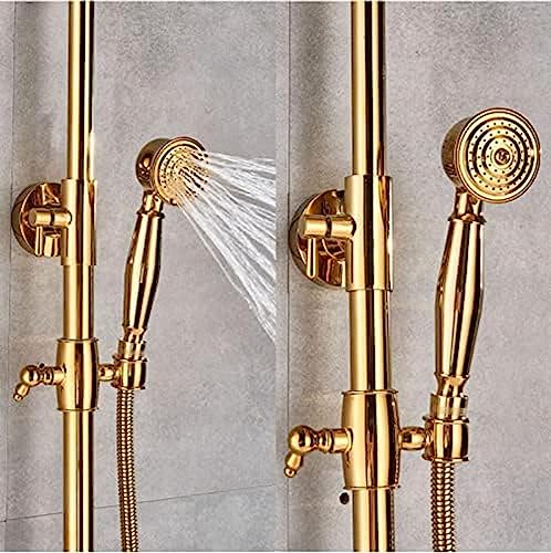 Ensemble de douche de baignoire doré anti-calcaire à jet cascade - 2