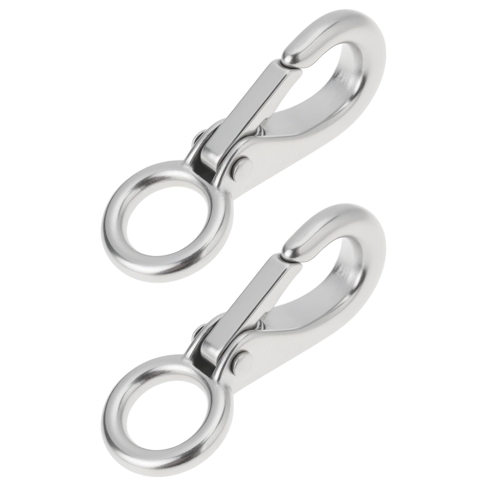 SG Store 2pcs Size0 55mm Quick Release Snap Hook with 10mm Fixed Eye 304 Stainless Steel