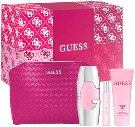 Guess 2.5oz EDP Spray, 0.5oz EDP Spray, 3.4oz Body Lotion, Pouch Women 4 Pc Gift Set