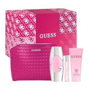 Guess 2.5oz EDP Spray, 0.5oz EDP Spray, 3.4oz Body Lotion, Pouch Women 4 Pc Gift Set