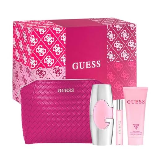 Guess 2.5oz EDP Spray, 0.5oz EDP Spray, 3.4oz Body Lotion, Pouch Women 4 Pc Gift Set