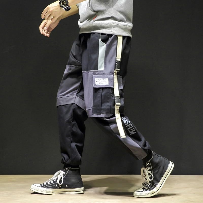 Pantalon cargo sarouel multipoches en coton robuste ajustable