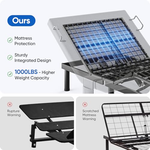 Image of Adjustable Bed Frame Split King with Massage, Electric Bed Base Frame with Adjustable Legs, USB Ports, Wireless Remote, Zero Gravity & Anti-Snore,Split King