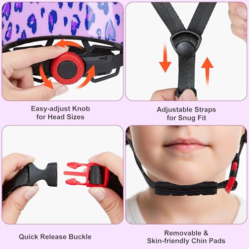 Image of Kids Bike Helmet for Girls 3-5 /5-8 /8-14, Adjustable Helmet with DIY Cat Ears, Cute Toddler Youth Helmets for Skateboard Scooter Cycling Roller Skating