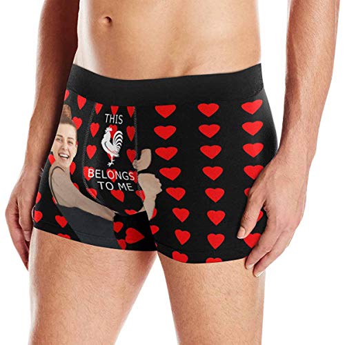 Custom Face Shorts Underpants Briefs with Photo Personalized Face Underwear This Cock Belongs to Me Red Hearts (XS-3XL)4