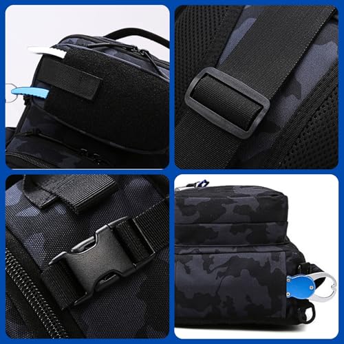 OVER GROUND Tactical Fishing Chest Sling Bags Bottle Holder & Key Ring Strap, Military Large Capacity Molle Camouflage Outdoor Backpack (Army Green)4