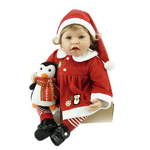 YIHANGG Silikon Vinyl Reborn Weihnachten Baby Puppe Realistische Mädchen Babys Puppen 22 Zoll 56 cm Lebensechte Prinzessin Kinder Spielzeug Kinder Geburtstagsgeschenk – Bild 3