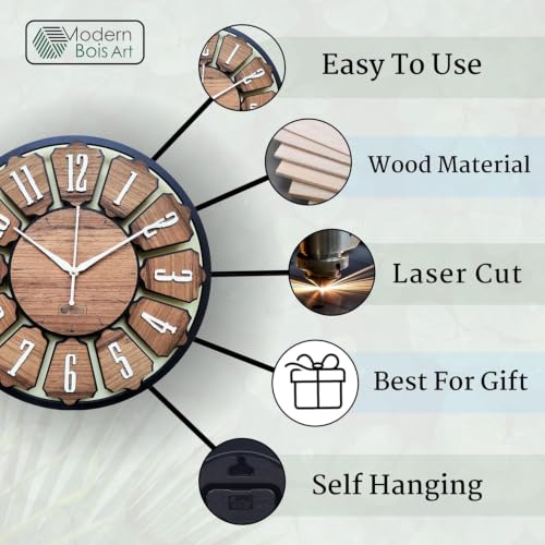 Image of Wall Clock (Wood Walnut)