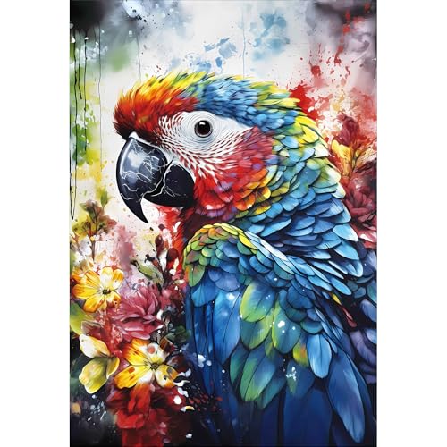 Rompecabezas de 1000 piezas para adultos con diseño de loro y formato grande de 70 x 51 cm