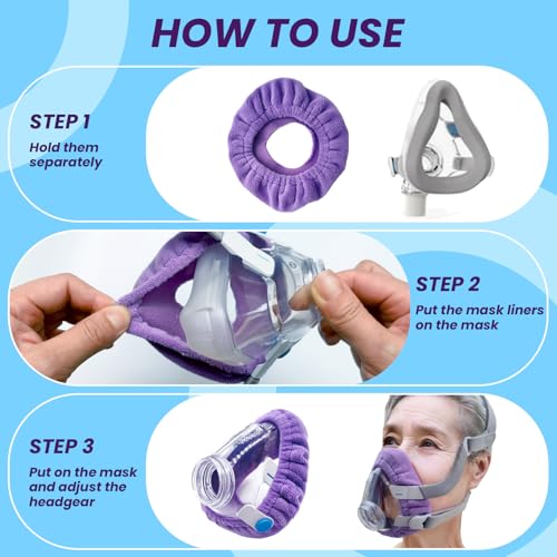 Image of NATAKU 6-Pack Small CPAP Mask Liners Compatible with F20 Full Face Masks Cushion, Comfortable & Reusable Cushioned Mask Cushion Covers, Absorb Facial Oils and Moisture Bring You A Dry Sleep All Night