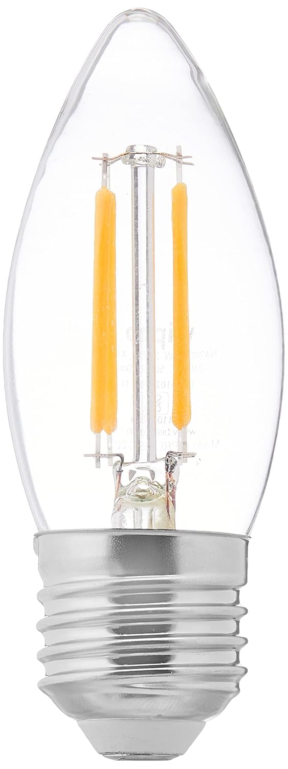wipro Garnet 3W E27 LED Candle Bulb (Warm White) – Decorative Clear Filament Glass for Chandeliers, Wall Lamps & Home Decor | Sparkling Light Effect, Energy Saving & Long Lasting-image-31