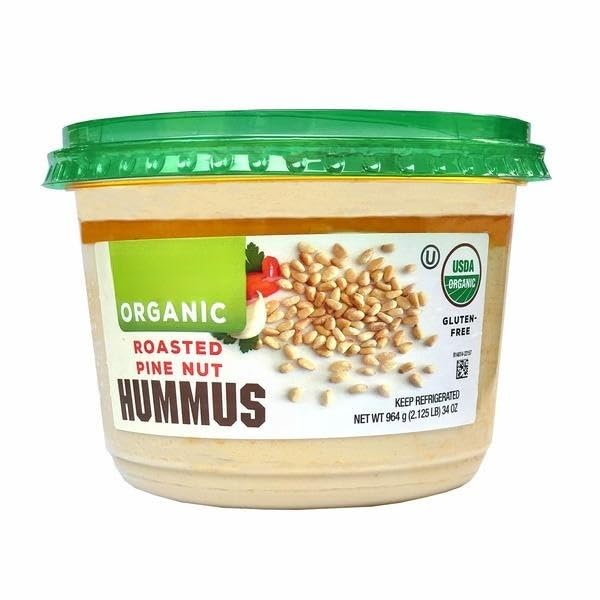 Organic Roasted Pine Nut Hummus, USDA Organic; Gluten-Free; Kosher [ 34 oz, 2.12 lb ]