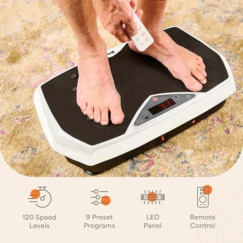 Image of Lifepro HexaPlate Vibration Plate Exercise Machine with Magnetic Acupoints & 9 Presets - Whole Body Vibrating Platform Machine with Resistance Bands - Vibration Plate for Lymphatic Drainage & Home Gym