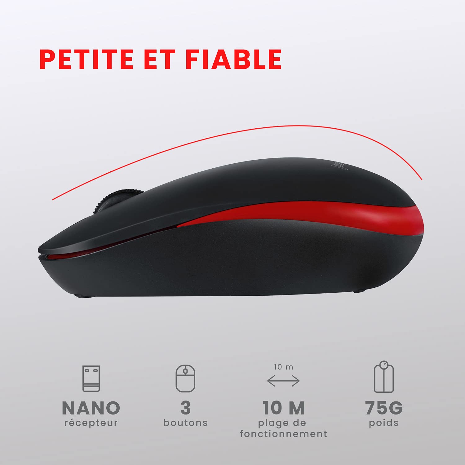 PERIDUO-712 Bezprzewodowa klawiatura i mysz - 2,4 GHz - AES 128 Bit - Czarny - AZERTY
