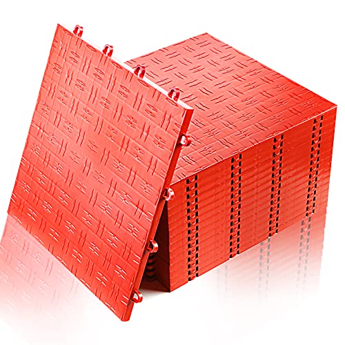 Multifunctional Pvc Interlocking Tile Floor Exercise Mat, Suitable For Mma, Home Gym Protective Floor And Garage Floor (12, Red) #TOP25