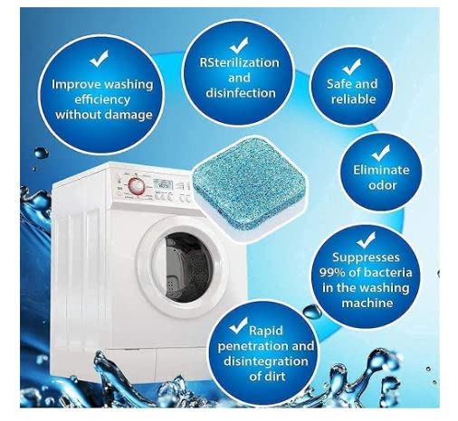 Pack of 6 Ablet Descaling Powder for Washing Machine Deep Cleaner Effervescent Tablet All Company’s Front nd Top Load Machine, Tablet for Perfectly Cleaning of Tub& Drum Stain Remover..