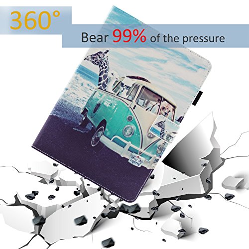 Dteck Case For Samsung Galaxy Tab A 9.7 Inch Tablet 2015 Release, Sm-T550 /Sm-P550 Case - Magnetic Closure Pu Leather Protective Wallet Cute Stand Flip Cover With Stylus Pen/Pen Holder (Animal Bus) #TOP3