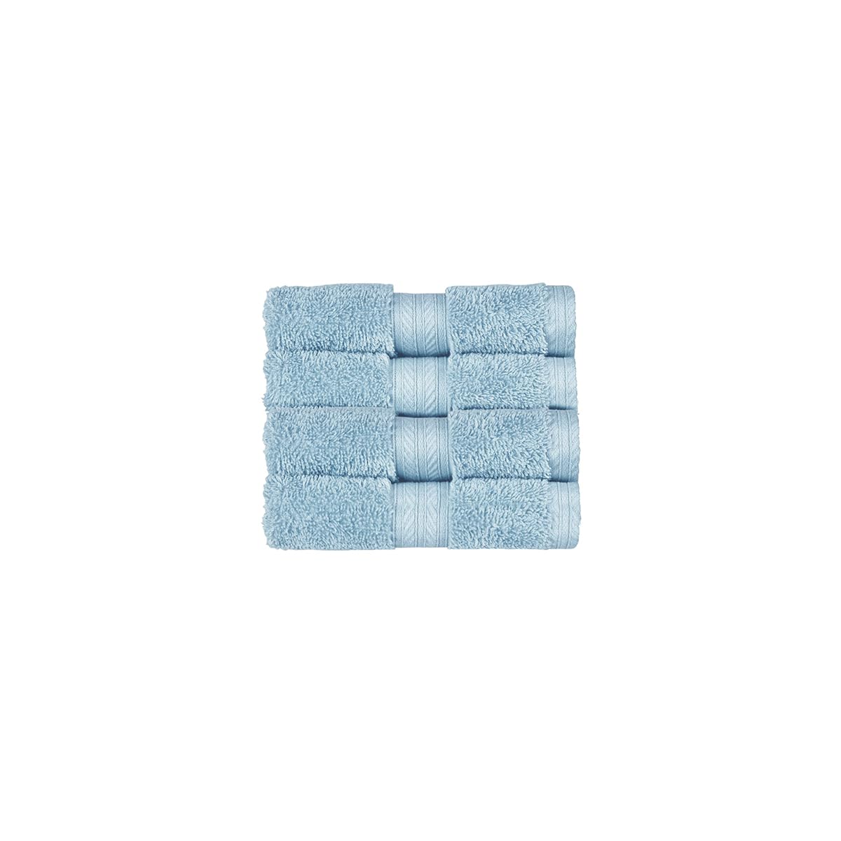Christy New Soft Chambray Renaissance 4 Face Cloths Set | Soft Chambray Blue | 100% Egyptian Cotton | Luxuriously Soft And Super Absorbent | 675 Gsm | 4 Wash Cloth Flannels