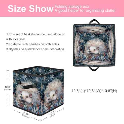 Boîte de rangement hérisson panier cube en tissu pliable de 27,9 cm - 3