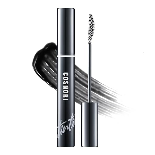 COSNORI Sérum de tinte de pestañas 01 negro profundo, suero teñido coreano para aumentar las pestañas, potenciador del crecimiento de cejas para más