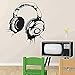 Produktbild Wandaufkleber Kopfhörer Wandtattoos Vinyl Wandtattoo Abnehmbare Poster Home Art Design Dekoration 42x55cm