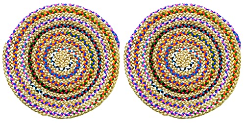Cotton & Jute Placemats, Charki, 8 Inch, Set of 2