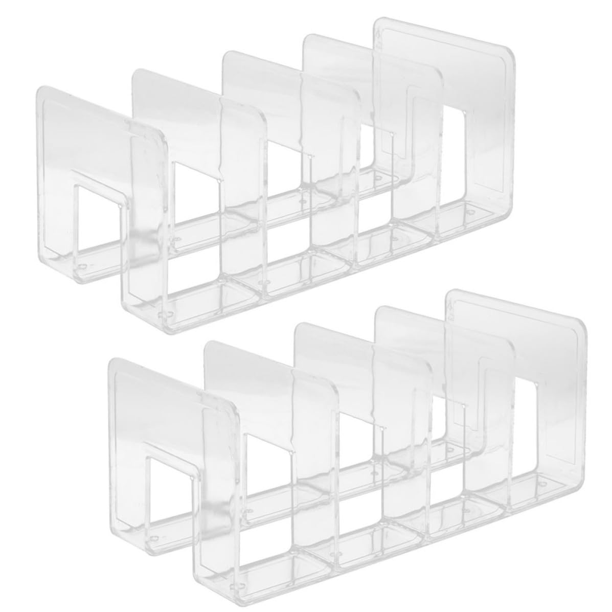 Support de livres en plastique : serre-livres fonctionnel et organiseur stable 4 compartiments