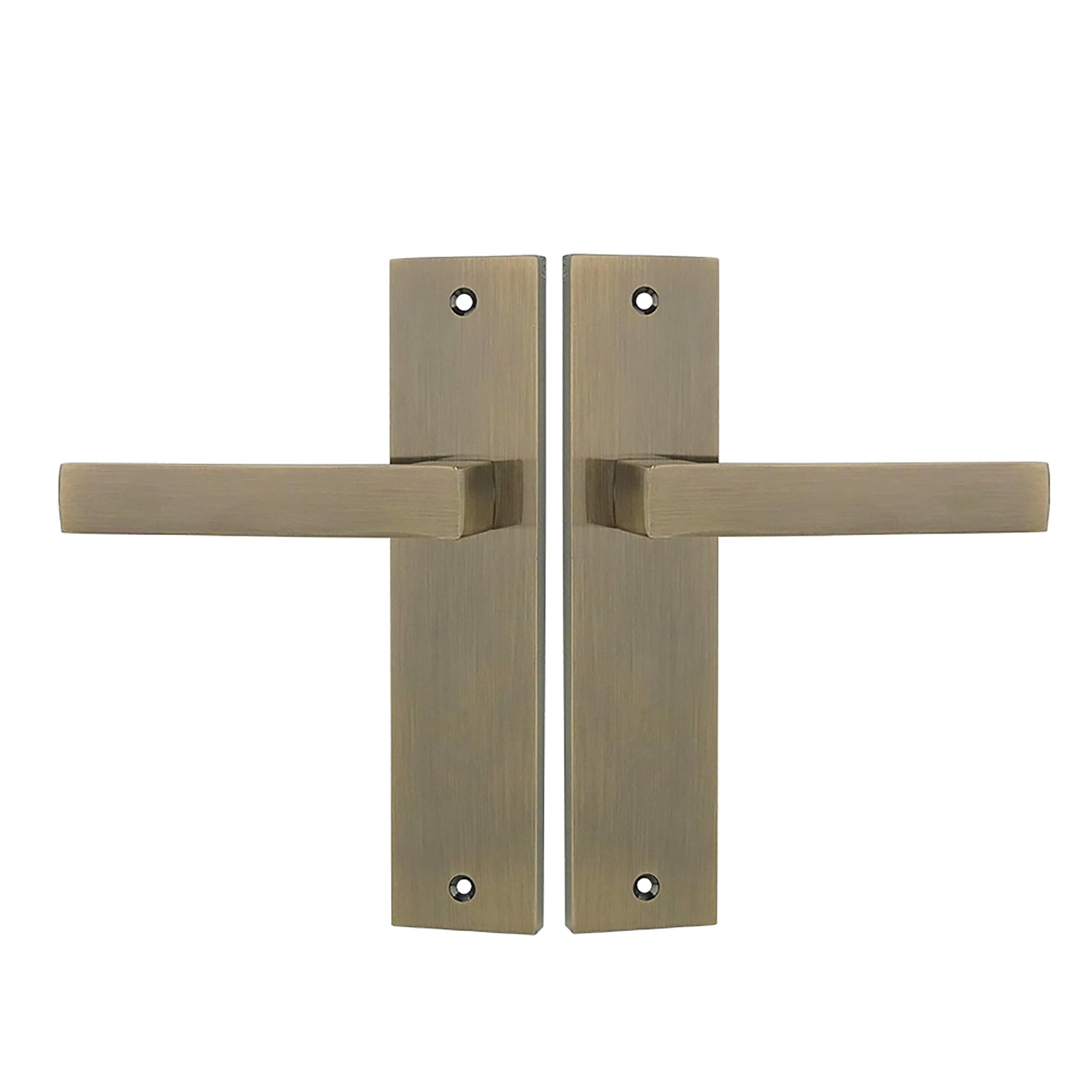Decoranddecor Lumina Antique Brass Aluminium Lever Handles, Internal Door Set including Rectangular Backplate - Image 4