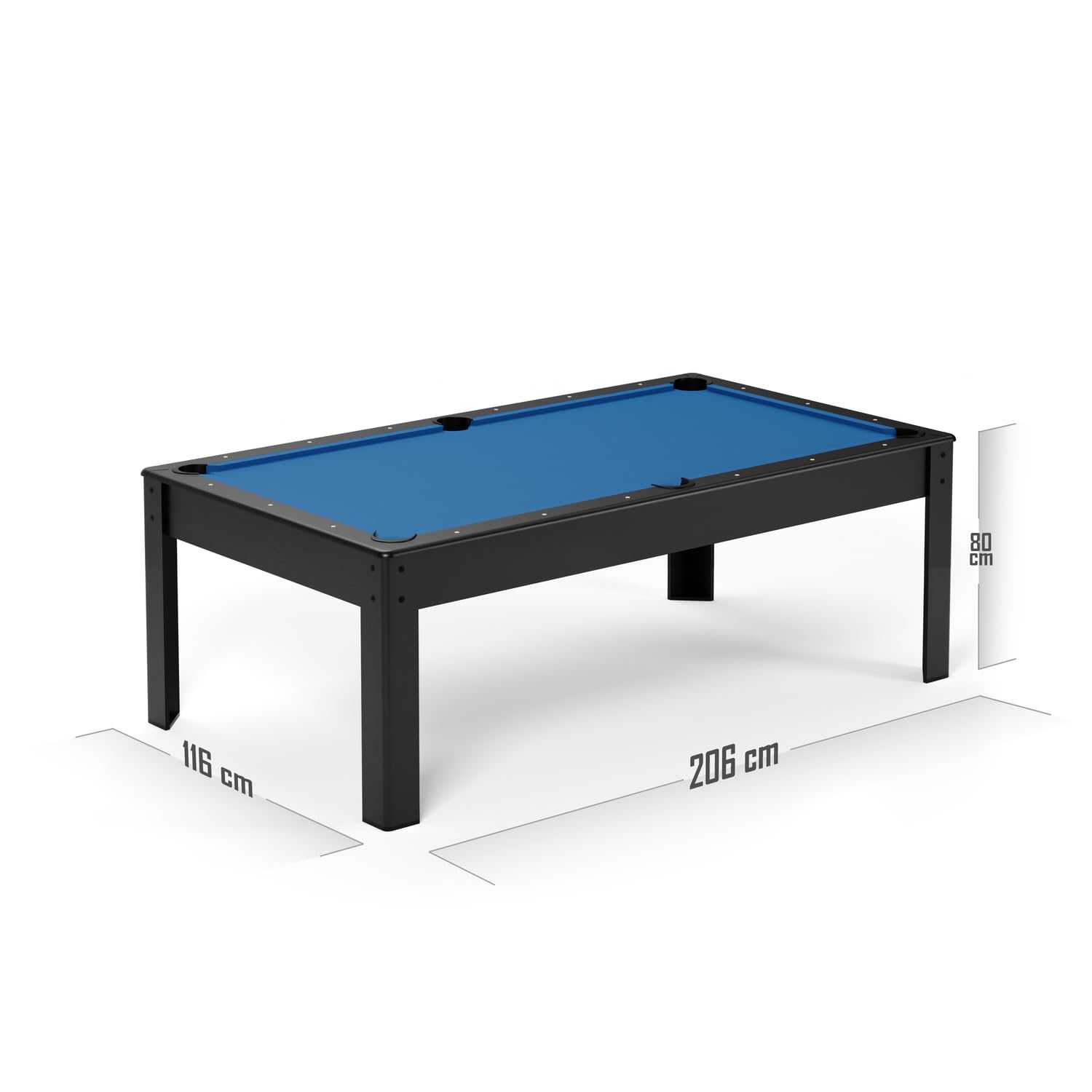 Billard Américain Harmony 6Ft - 206,5 x 116,5 x 80 cm avec Accessoires - Couleur Ebène (Noir)
