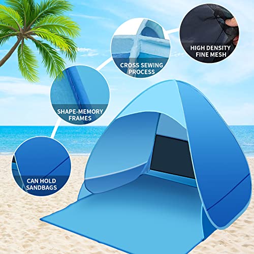 ZOUFRIDN Pop Up Beach Tent 1-3 Persons, Portable Sun Shelter Tent, UV Protection Sun Shade Tent, Lightweight Portable Beach Shelter for Family Beach, Camping, Garden, Hiking Tent - Image 6
