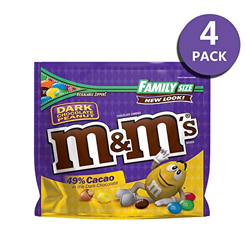 M&M's Dark Chocolate Peanut Family Size 19.2 oz - Pack of 4