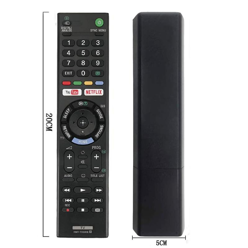 Image of Universal Replacement Remote Control for Sony Bravia TVs - Compatible with LCD, LED, UHD, OLED, and QLED 4K Ultra HD Models. Features YouTube and Netflix Hotkeys