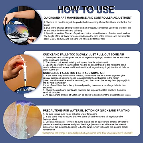 Sand Art Liquid Motion, Moving Sand Art, Wall Mounted Rotate Sculpture, Wall Art Deep Sea Sandscape Room Decoration, Glass Crafts Solid Wood Frame, Relaxing Mood Home Office Work Decor(Blue, 17.3'') #TOP3