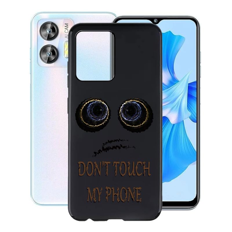 KJYFOANIfor Oukitel C36 Case, Black Shockproof Bumper Sleeves, 360° Drop Protection Shell Full Body Ultra-Thin Soft Silicone Cover for Oukitel C36 (6.56") - Don't Touch