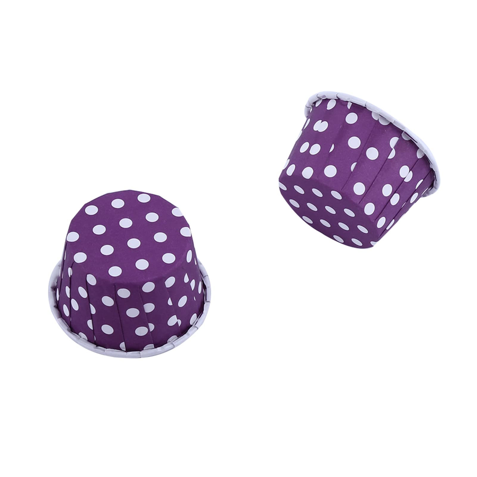 Wakects Capacillos de Papel para Cupcakes, Moldes para Magdalenas 100 Unidades Recubrimiento Antigrasa 8 Colores Plegables Resistentes a Altas Temperaturas para Horno Microondas (PURPLE)
