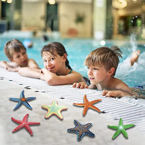 Phedrew 8Pcs Big Diving Toys Colorful Starfish Toys Summer Swimming Pool Toys Set Soft Rubber Dive Throw Toy For Kids Underwater Swimming Toy For Pool #TOP4