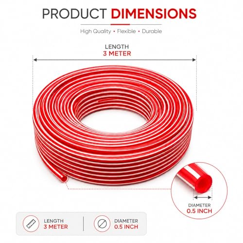 Image of Multi-Purpose Hose Pipe Set with 1 Clamp - Flexible, Leak-Proof Garden Hose for Home, Car Wash & Lawn Use | Heavy-Duty PVC Material, Easy to Connect & Store (3 meter, 0.5 Inch)