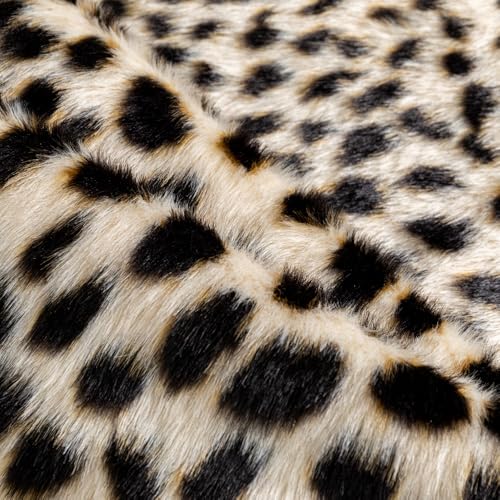 yingda1992 Leopard Area Rug Animals Printed Hide Mats Faux Fur Cowhide Skin Carpet for Home Office, Living Room, Bedroom, 5.2ft x 6.5ft (160 x 200cm)