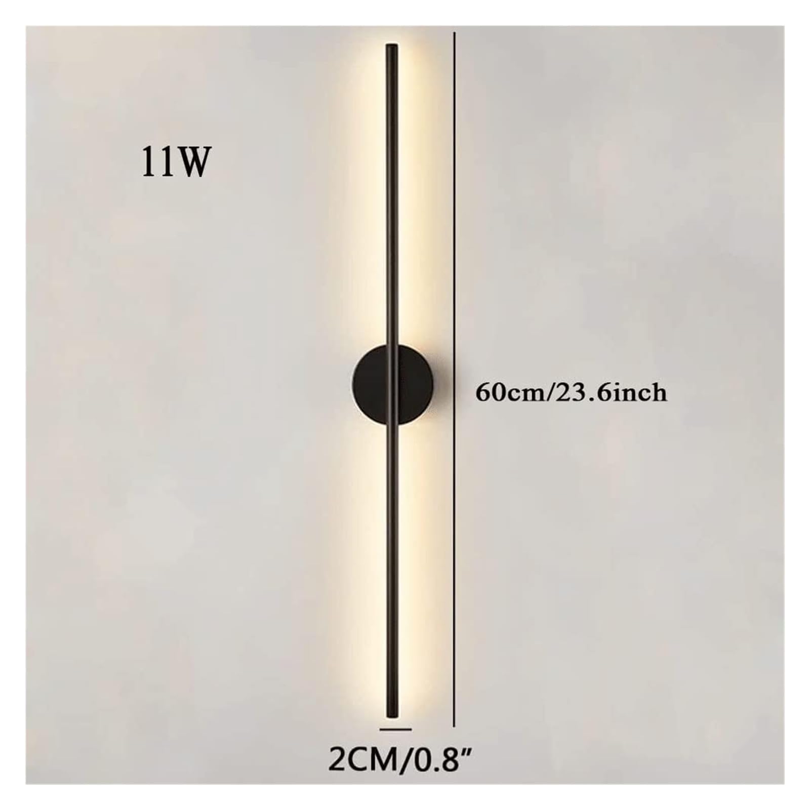 LYGXWJFC Kinkiety Kinkiety Minimalizm Długi pasek Kinkiet Aluminiowy kryty Kinkiet ścienny LED Nocny Astygmatyzm Kinkiet Oprawa ścienna do sypialni Komoda Łazienka Pokój dzienny (Czarny -6