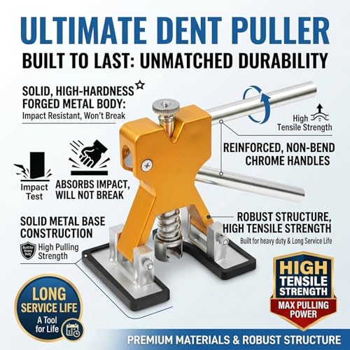 Image of Car Dent Puller Kit, 142 PCS Paintless Dent Removal Kit with T-bar Dent Puller, Bridge Puller, Dent Lifter, Suction Cup Puller. Dent Remover Tool for Car Dents, Hail Damage, Door Ding Repair