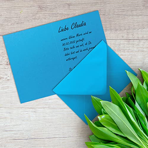 Folding Cards A6 - C6 Gummed Edges Without Box 20 Karten-Sets Azure Blue, 52 Azure Blue, 20 card sets - Image 4