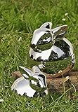 osterdeko hasen keramik Farbe: Silber (glasiert, glänzend)