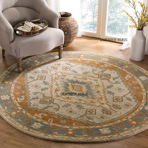 Image of 7x9 Ft Hand-Tufted Wool Rug - Classic Thick Carpet for Cozy Living Rooms & Master Bedrooms