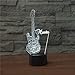 Produktbild 3D Illusion Lampen Musikinstrument Gitarre 7 Farben Led Nachtlicht für Kinder Nachttischlampe Stimmungslicht Geburtstag Geschenk Schlafzimmer Tischlampe Dekoration