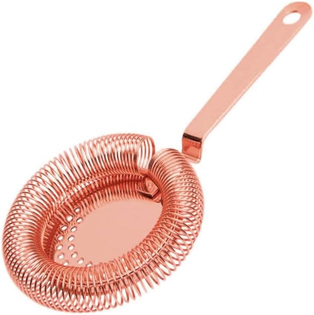 BarBits Round Cocktail Strainer - Professional Hawthorne Strainer - Copper Plated