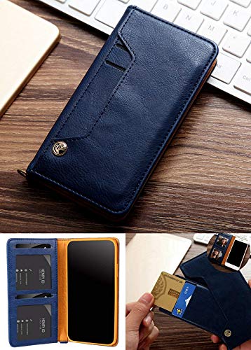 Image of ClickCase for Realme Narzo 20 pro Flipper Series Leather Wallet Flip Case Kick Stand with Magnetic Closure Flip Cover for Realme Narzo 20 pro (Blue)